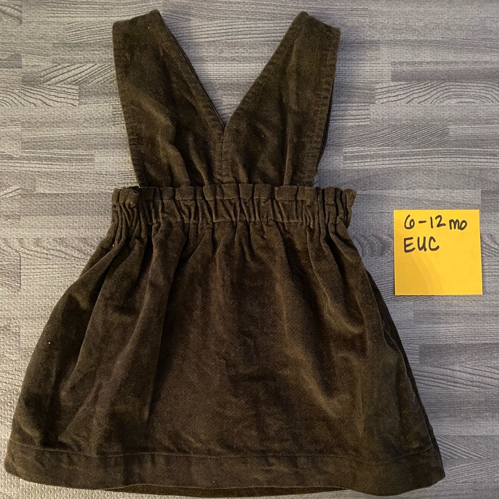Velvet pinafore dress Baby Girl 9 Mo NWOT